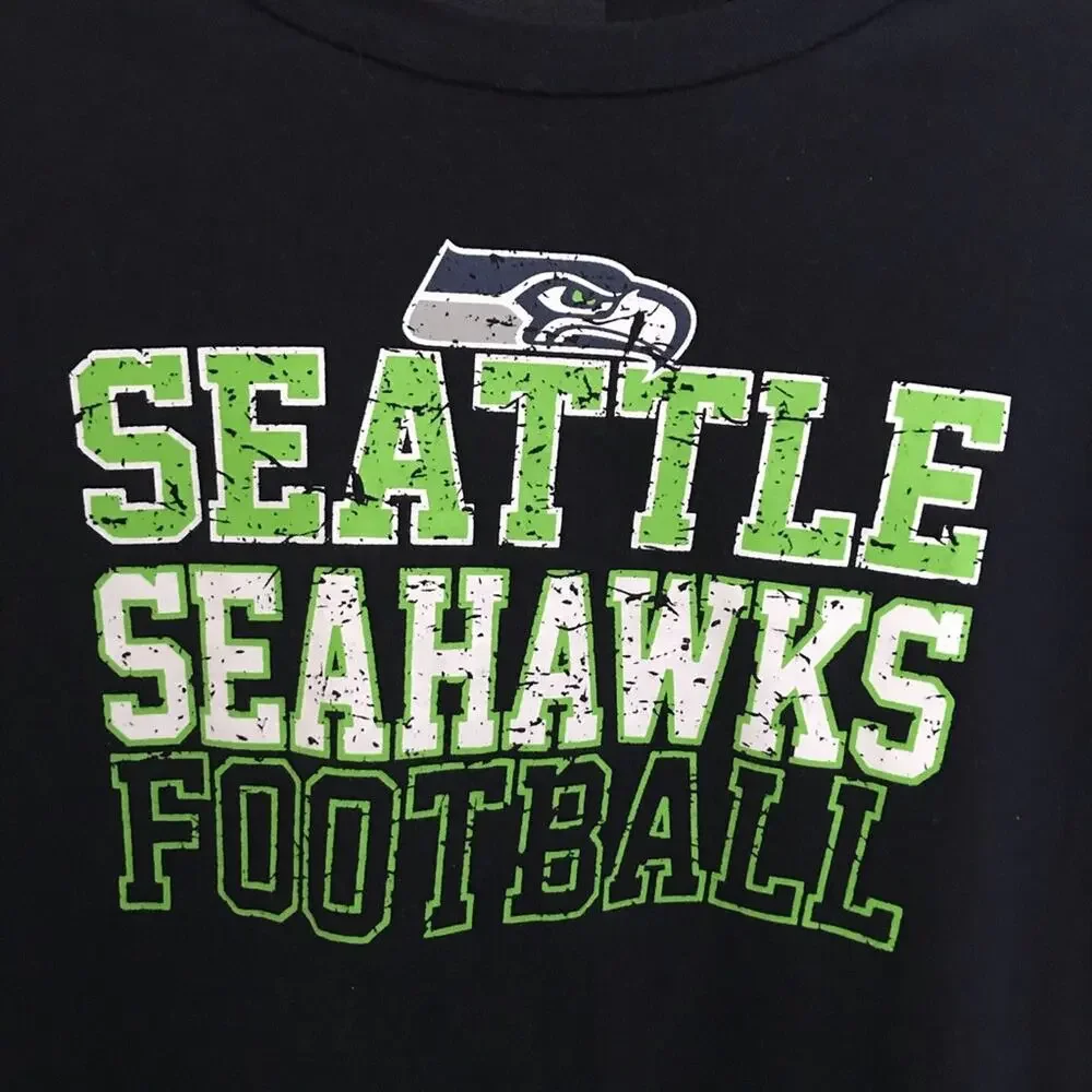 Seattle Seahawks NFL Navy Blue T-Shirt Mens Medium Tee